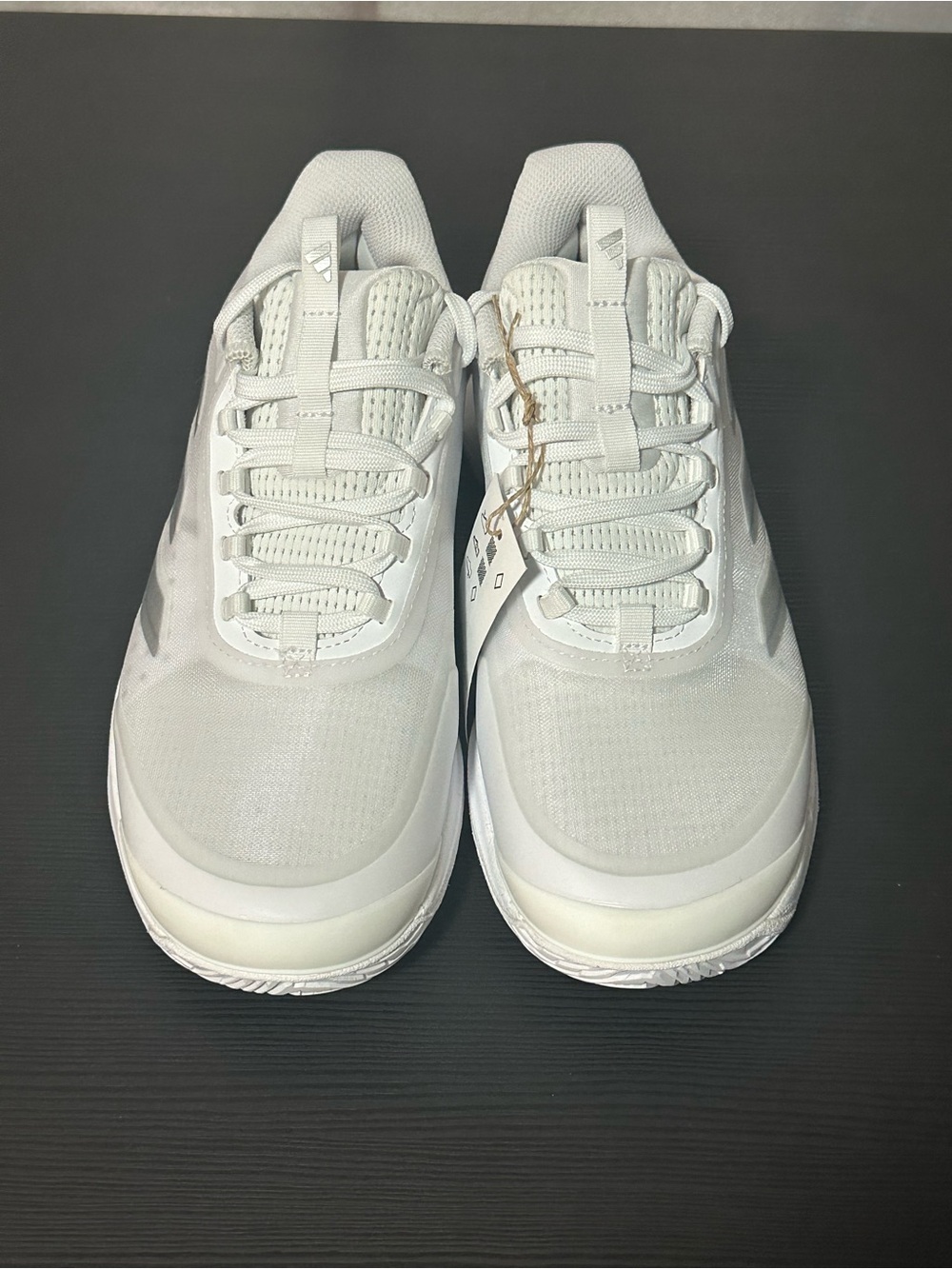 adidas White Mesh Court Sneakers - Picture 3 of 7